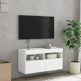 TV Wall Cabinet with LED Lights White 80x30x40 cm 837197