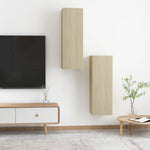 TV Cabinets 2 pcs Sonoma Oak 30.5x30x90 cm Engineered Wood 803351