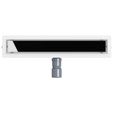 Shower Drain Glass Cover with 360&deg Siphon Black 50 cm 42015973