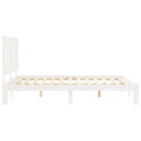 Bed Frame without Mattress White 160x200 cm Solid Wood Pine 3193607