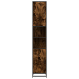 Bathroom Cabinet Smoked Oak 35x37.5x188.5 cm Engineered Wood and Metal 3300882