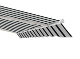 Manual Retractable Awning, 4x3 m-Blue/White T3398P310350