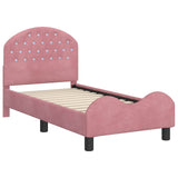 Toddler Bed Frame with Headboard Pink 70 x 140 cm Velvet 42011102
