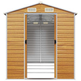 Garden Shed Light Brown 191x385x198 cm Galvanised Steel 3188278