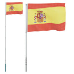 Spain Flag and Pole 5.55 m Aluminium 3147138