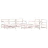 7 Piece Garden Lounge Set White Solid Wood Pine 3186229