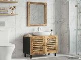Bathroom Cabinet Set Wall-mounted 2 pcs Solid Mango Wood 3310165