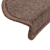 Stair Mats 15 pcs 56x17x3 cm Coffee Brown Half Round 133880
