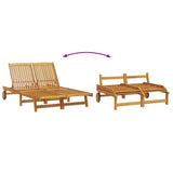 Sun Lounger Reclining Brown 125 x 200 x 84cm Solid Acacia wood 3325189