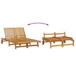 Sun Lounger Reclining Brown 125 x 200 x 84cm Solid Acacia wood 3325188