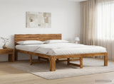 Double Bed Frame with Headboard ROSTOCK Natural 140 x 200 cm 3405447