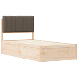 Bed Frame with Upholstered Headboard Taupe 90 x 200 cm 877797