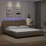 Bed Frame with LED without Mattress "Hvar" Cappuccino 180x200 cm 3213952
