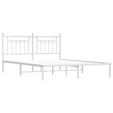 Metal Bed Frame without Mattress with Headboard White 180x200cm 353590
