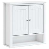 Bathroom Wall Cabinet BERG White 69.5x27x71.5 cm Solid Wood 358550