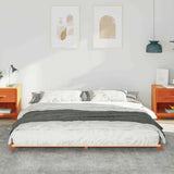 Bed Frame Wax Brown 200 x 220 cm Solid Pine Wood 873141