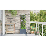 Garden Planter LiGht Grey 40 x 40 x 143 cm PP 42002882