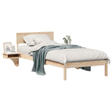 Bed Frame with Headboard Brown 80 x 200 cm Solid Pine Wood 873466