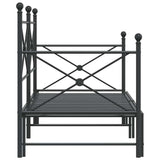 Daybed with Trundle without Mattress Black 90x200 cm Steel 4104675