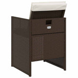 Garden Chairs with Cushions 4 pcs Brown Poly Rattan 364935