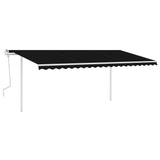 ZNTS Manual Retractable Awning with LED 5x3 m Anthracite 3069984