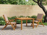 3-Piece Garden Dining Set Natural Solid Acacia Wood 3434593