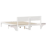 Bed Frame with Headboard White 150 x 200 cm Solid Pine Wood 873443
