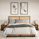Bedside Cabinets with LED Lights 2 pcs Smoked Oak Engineered Wood 852056