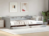 Bed Frame with Storage Concrete Grey 80 x 200 cm 3429642