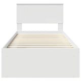 Bed Frame with Headboard White 90 x 200 cm Solid Pine Wood 3410645