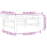 Garden Table Natural Bamboo Bamboo 65 x 65 x 30 cm Lightweight 313149