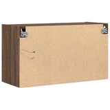 TV Wall Cabinet with LED Lights Brown Oak 80x31x45 cm 852291
