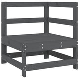 Garden Corner Sofa Grey Solid Wood Pine 825473