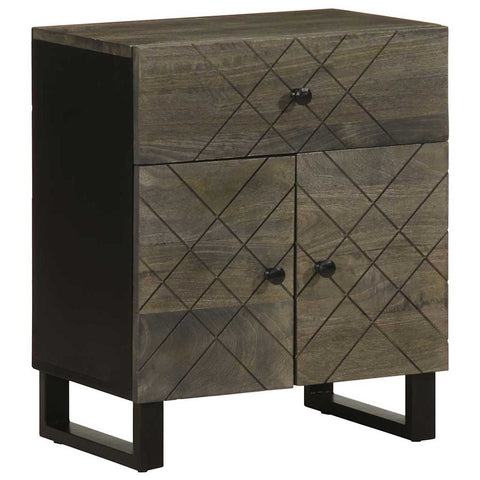 ZNTS Bedside Cabinet Black 50x33x60 cm Solid Wood Mango 4017695