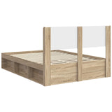 Bed Frame with Storage and Headboard Sonoma Oak 120 x 190 cm 3414237
