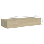 ZNTS Wall-mounted Drawer Shelf Oak 60x23.5x10cm MDF 330261