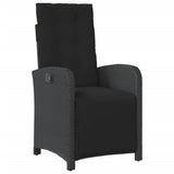 7 Piece Garden Dining Set with Cushions Black Poly Rattan 3212460