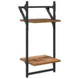 Wall Shelf Set 6 pcs Old Wood 100 x 25 x 30 cm Engineered Wood 882838