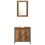 Bathroom Furniture Set with Shelf 3 pcs Brown Engineered wood 3332551