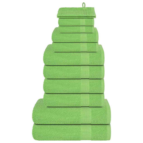 ZNTS 12 Piece Towel Set Green 360 gsm 100% Cotton 137103