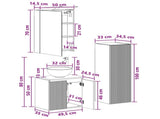 Bathroom Furniture Set 4 pcs Smoked Oak 3407411