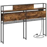 Storage Headboard with Shelf Smoked oak 120 cm Engineered wood 859632