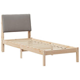 Bed frame Brown and taupe 80 x 200 cm Solid pine wood 878782