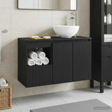 Bathroom Furniture Set 2 pcs Black Engineered Wood 3404035