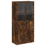 Highboard with Doors Smoked Oak 68x37x142 cm Engineered Wood 3295868