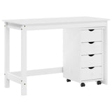 Desk Cabinet Set 2 pcs White Solid Pine Wood 3438771