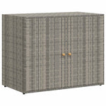 Garden Storage Cabinet Grey 100x55.5x80 cm Poly Rattan 319869