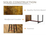 Industrial Bar Table Set for 2, 3 Pieces Pub Table and Bar Stools with Storage Shelf for Kitchen T3398P342378