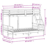 Bunk Bed without Mattress 80x200/120x200 cm Solid Wood 3207177