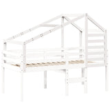 Kids' Bed Roof White 198x97x113 cm Solid Wood Pine 846877